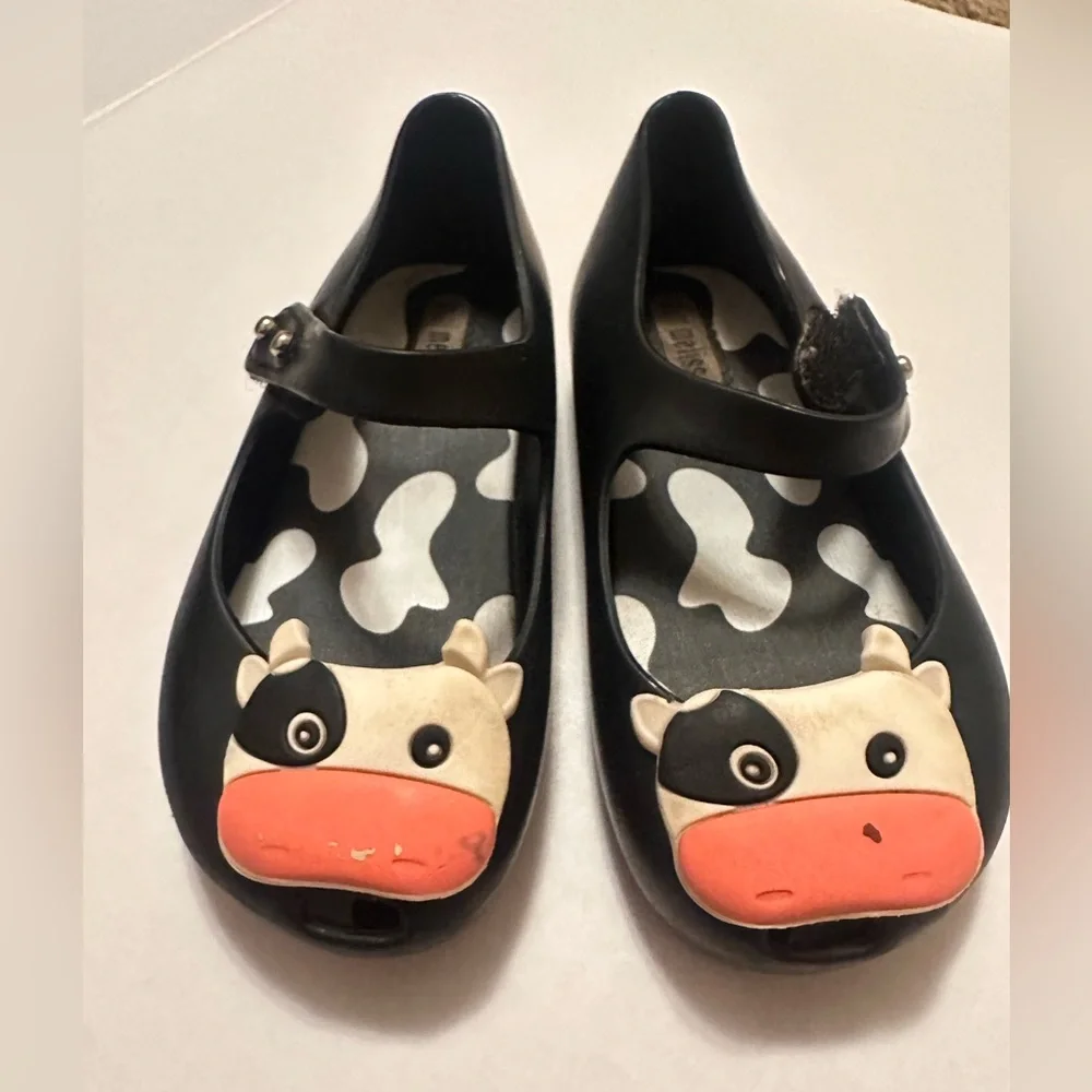 Mini Melissa Cow Mary Janes (Left Is Missing Horn)
